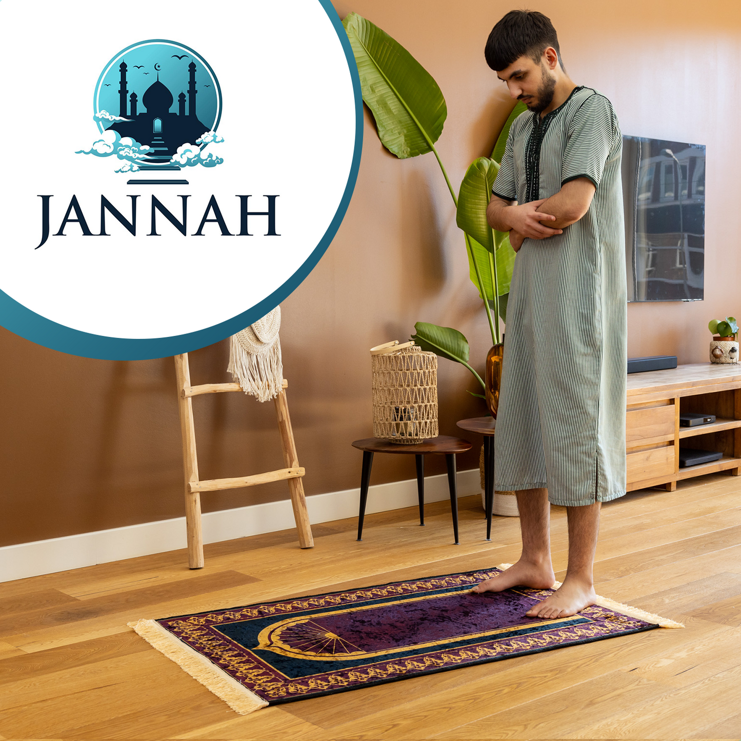 Jannah Islamitisch Gebedskleed - Donkerrood