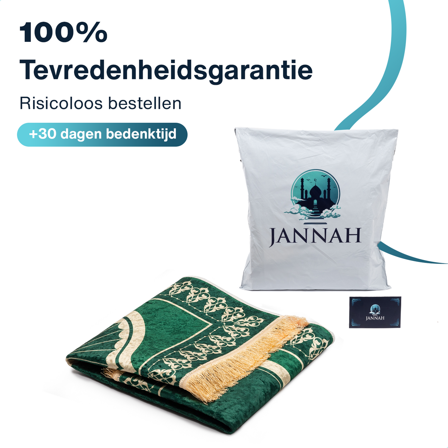 Jannah Islamitisch Gebedskleed - Groen