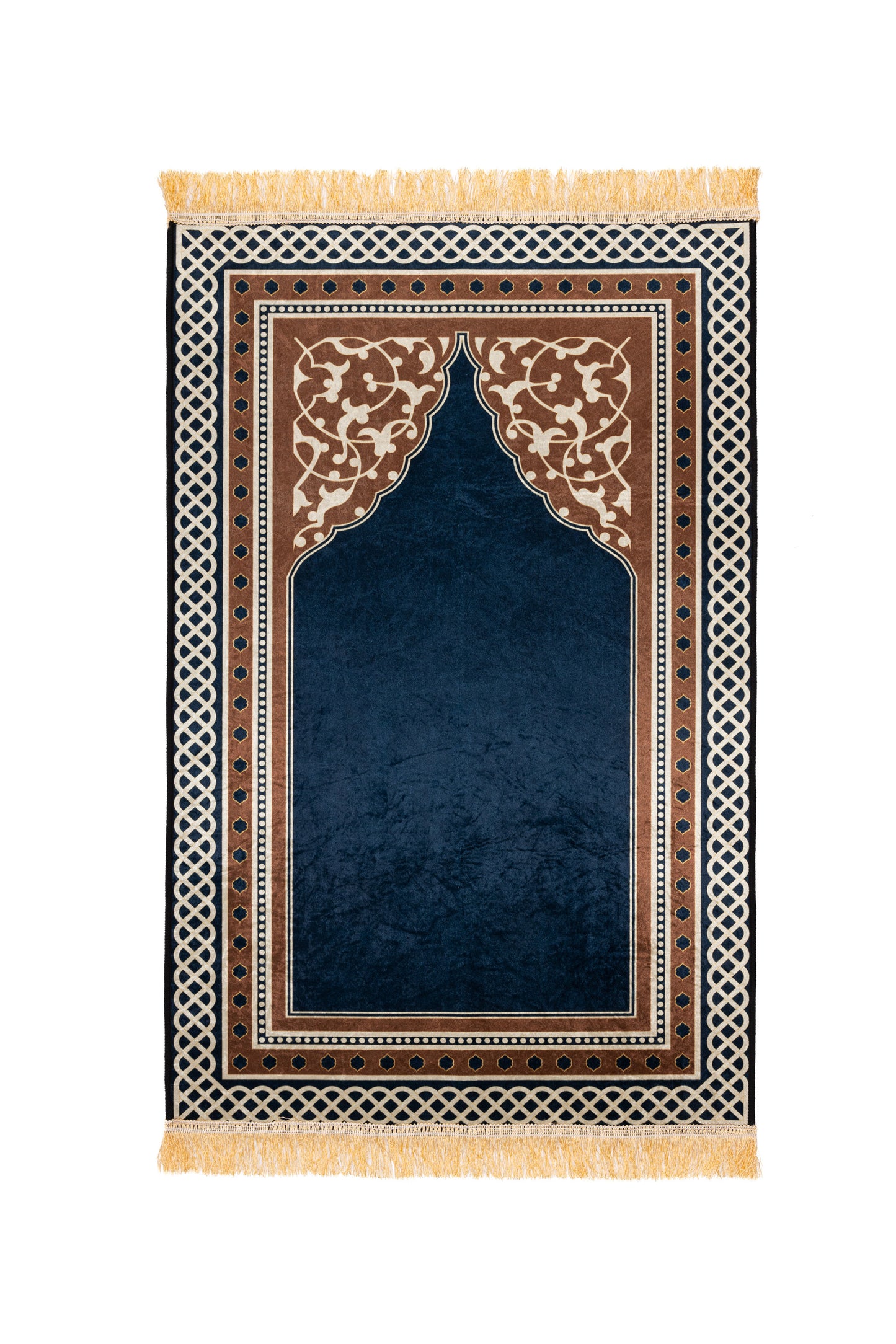 Jannah Islamitisch Gebedskleed - Donkerblauw en bruin